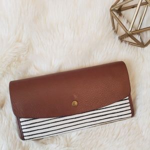 Fossil Haven Brown Striped Flap Clutch Wallet